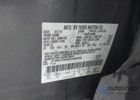 2013 Ford Explorer Xlt from USA, damaged, VIN 1FM5K7D84DGA65208